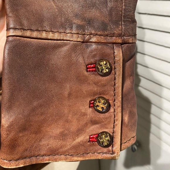 ASO Serena van der Woodsen Leather Tory Burch Jacket - 2 - Picture 5 of 9